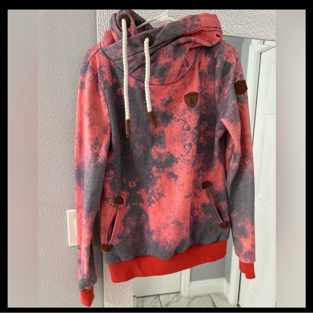 Wanakome Pink & Gray Hooded Sweatshirt